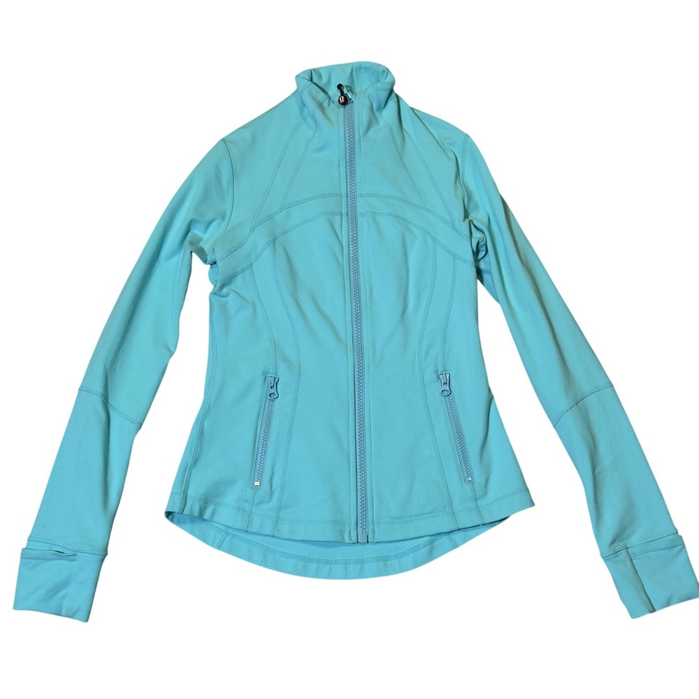 Lululemon Define Jacket Turquoise Blue Luon Full Zip Yoga Athletic Women Size 4